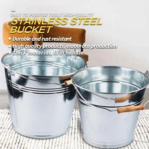 Wood Handle Metal Bucket